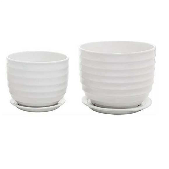 Encheng Other - Round modern ceramic garden flowers pots/ NIB